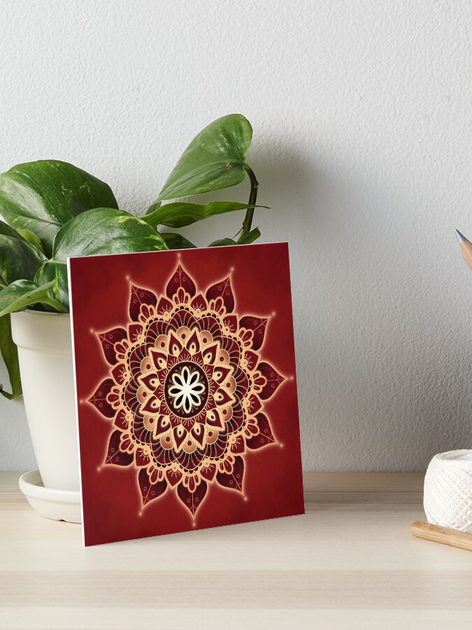 Aperçu 1 sur 2. Impression rigide avec l'œuvre Mandala du Chakra Racine (série) créée et vendue par AudreyJanvier.