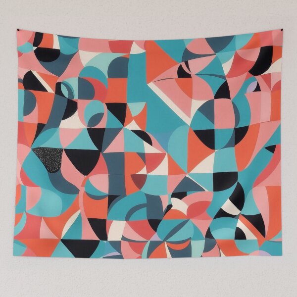 Item preview, A colorful pattern with black and blue and pink triangles designed and sold by johndesign88.