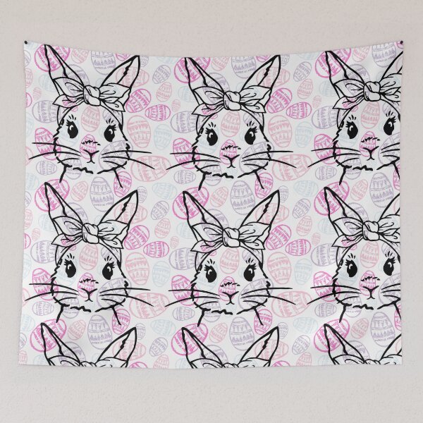 Item preview, Easter Egg and Cute Bunny designed and sold by Madhattermegs.