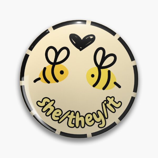 Item preview, She/They/It Pronouns | Bee Enbee | She They It Pronoun designed and sold by Furia LGBTQ+ Accessories.