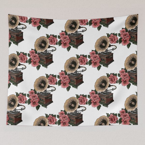Item preview, Melodías atemporales: gramófono vintage con elegancia floral designed and sold by pickaxflapper0p.
