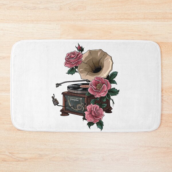 Item preview, Melodías atemporales: gramófono vintage con elegancia floral designed and sold by pickaxflapper0p.