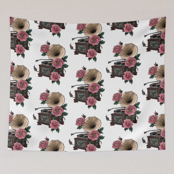 Item preview, Melodías atemporales: gramófono vintage con elegancia floral designed and sold by pickaxflapper0p.
