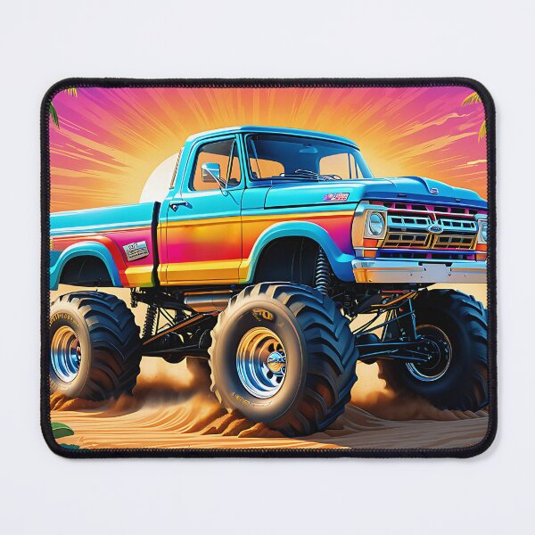 Item preview, Retro Landscape Desert with Monster Truck Vintage designed and sold by ColorFlick.