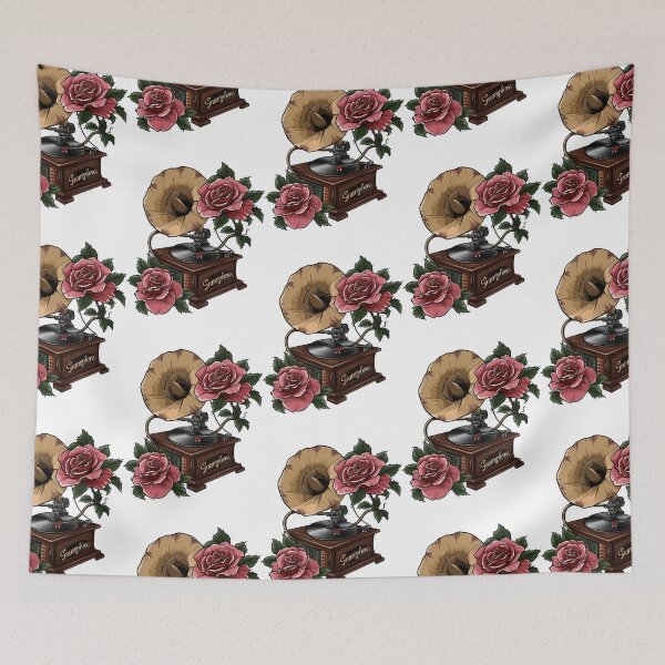 Item preview, Melodías atemporales: gramófono vintage con elegancia floral designed and sold by pickaxflapper0p.