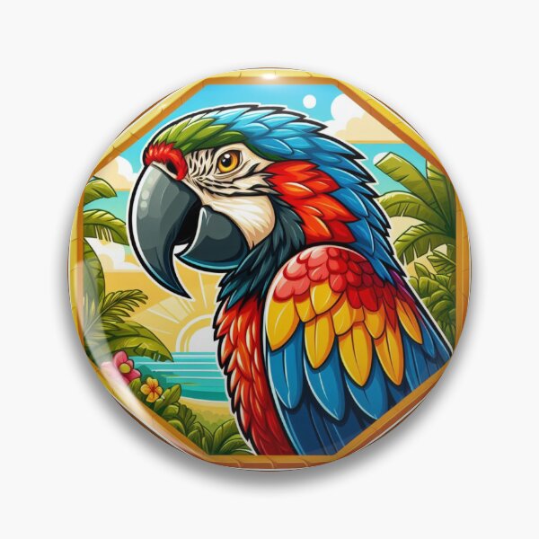 Item preview, Tropical Macaw Endangered Parrot Red Blue Bird designed and sold by CoffeeIsATrip.