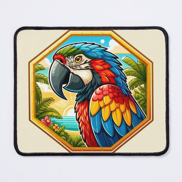 Item preview, Tropical Macaw Endangered Parrot Red Blue Bird designed and sold by CoffeeIsATrip.