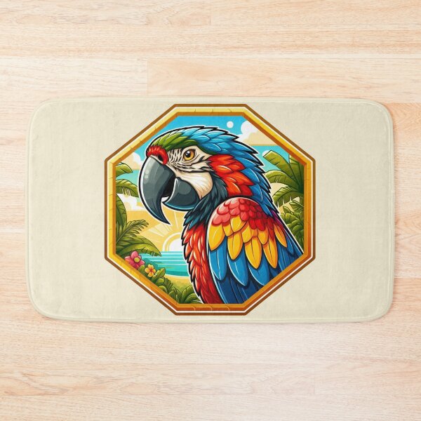 Item preview, Tropical Macaw Endangered Parrot Red Blue Bird designed and sold by CoffeeIsATrip.