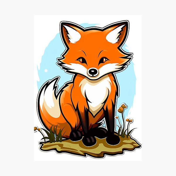 Item preview, Kawaii Fox Adventure: Adorable Cartoon Fox in Nature's Embrace designed and sold by pickaxflapper0p.