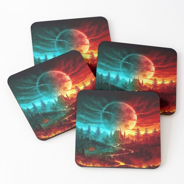 Item preview, Sun setting over a forest  designed and sold by M-Y-A-R-T-.