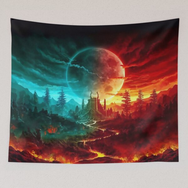 Item preview, Sun setting over a forest  designed and sold by M-Y-A-R-T-.