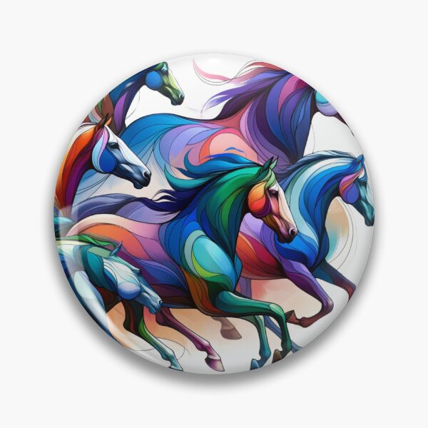 Artikelvorschau, Gallop of Hues – The Vivid Mustang Run entworfen und verkauft von SADStyleDesigns.