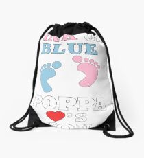 Pink Or Blue Poppa Loves You Baby Shower Heart Gender Reveal Party Mens Womens T Shirt You Baby Shower Gender Reveal Party Mens Womens T Shirt Funny Cute Gift Drawstring Bag