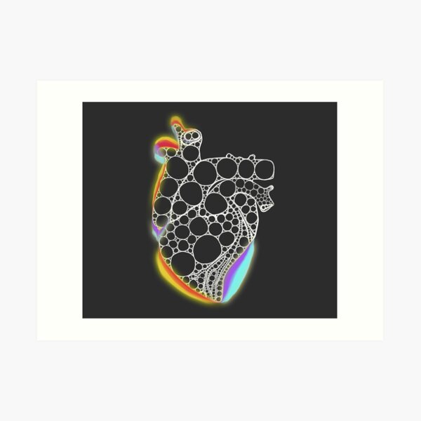 Fractal Heart with chromatic aberrations Art Print
