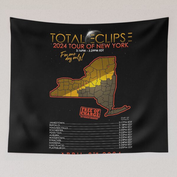 Item preview, Total Solar Eclipse New York April 8th 2024 Poster - Tour of New York designed and sold by Nerd Shizzle.