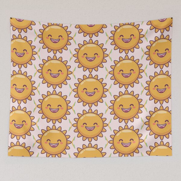 Item preview, Cute Kawaii Smiling Sun Pattern designed and sold by PatternInArt.