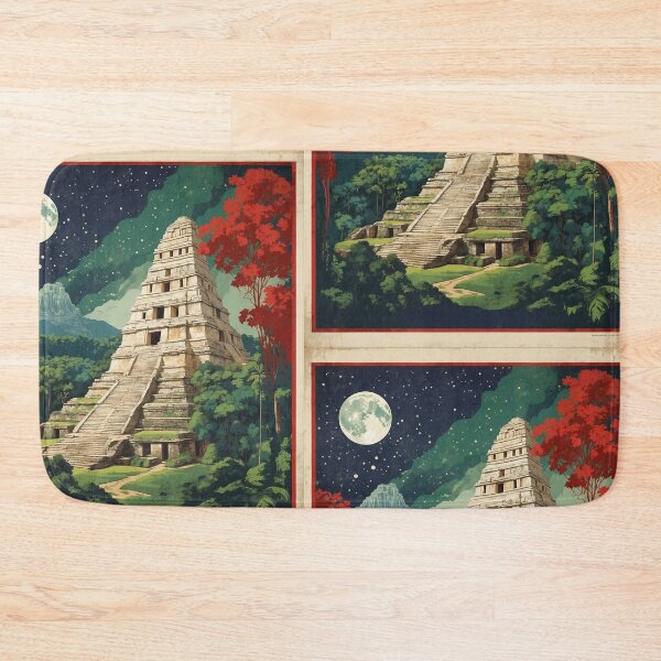 Item preview, Palenque Chiapas Mexico Starry Night and Moon Vintage Poster 2 designed and sold by TravelersGems.