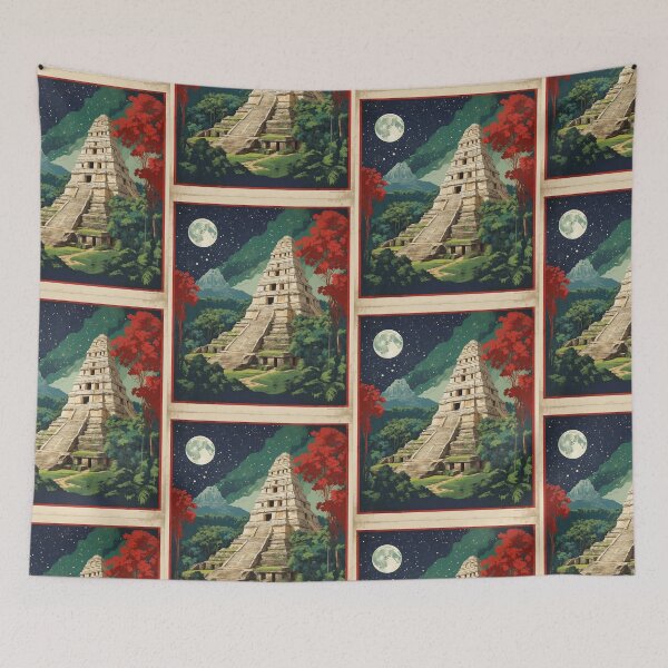 Item preview, Palenque Chiapas Mexico Starry Night and Moon Vintage Poster 2 designed and sold by TravelersGems.