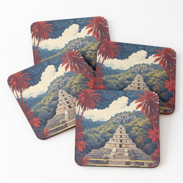 Item preview, Palenque Chiapas Mexico Starry Night and Moon Vintage Poster 3 designed and sold by TravelersGems.