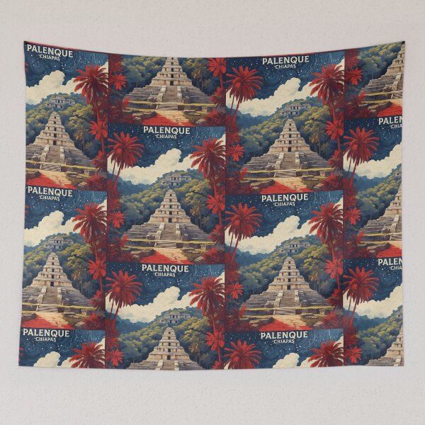 Item preview, Palenque Chiapas Mexico Starry Night and Moon Vintage Poster 3 designed and sold by TravelersGems.