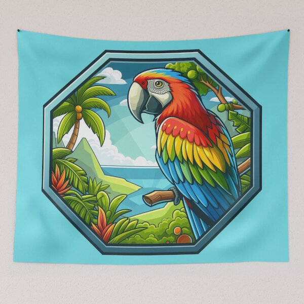 Item preview, Tropical Macaw Endangered Parrot Scarlet Green Wing Bird designed and sold by CoffeeIsATrip.