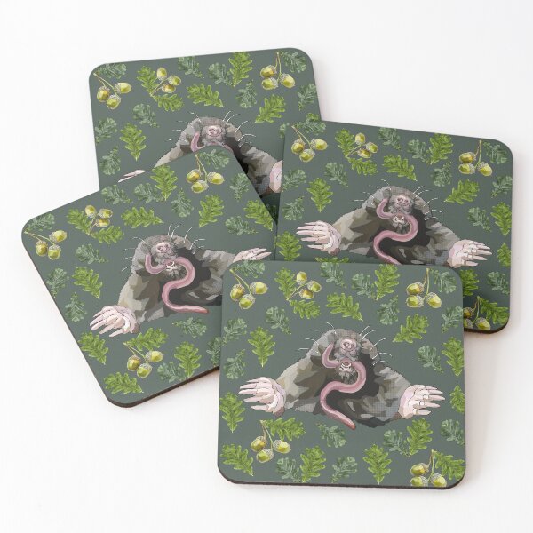 Item preview, Mole with Oak Leaves Acorns by BeeFoxTree (Forest) designed and sold by BeeFoxTree.
