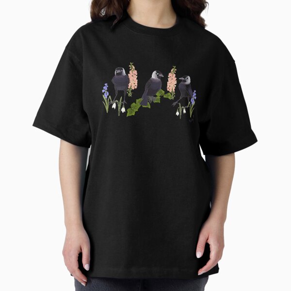 Artikel-Vorschau von Floral Jackdaw, ein Muster aus Blumen, Mond und Sternen. Auge blau, designt und verkauft von Naty Design Prague.
