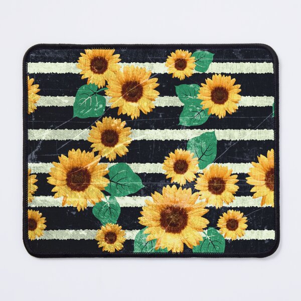 Item preview, Grunge Distressed Sunflowers Dark Blue Stripes designed and sold by jocelynsart.