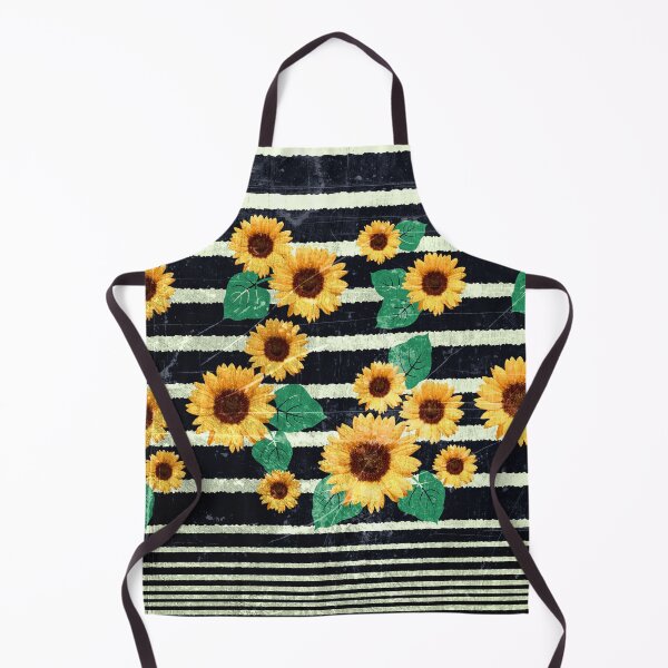 Item preview, Grunge Distressed Sunflowers Dark Blue Stripes designed and sold by jocelynsart.
