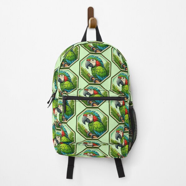 Item preview, Tropical Macaw Endangered Parrot Green Blue Red Bird designed and sold by CoffeeIsATrip.