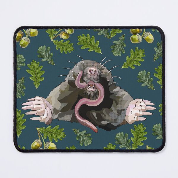 Item preview, Mole with Oak Leaves Acorns by BeeFoxTree (Evening blue) designed and sold by BeeFoxTree.