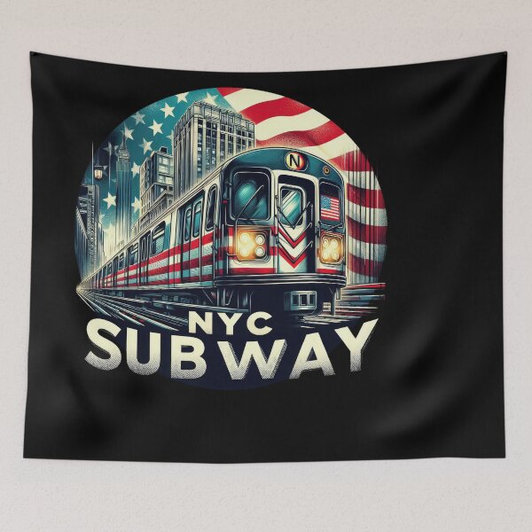 Item preview, New York Subway USA Flag themed NYC Subway Train designed and sold by MayaDelaye.
