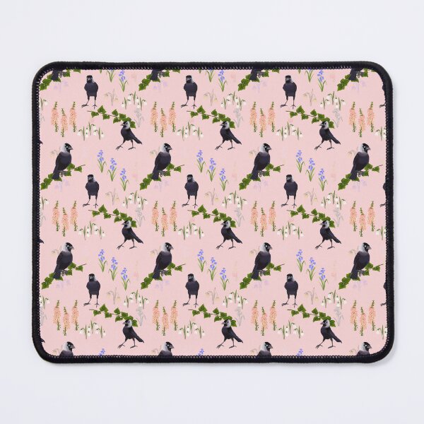 Item preview, Floral Jackdaw, a pattern layered with flowers. pink designed and sold by Naty Design Prague.
