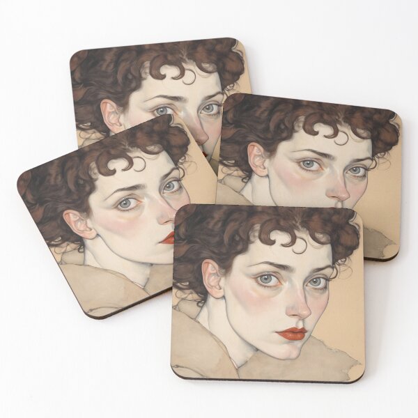 Item preview, Portrait of a model by Egon Schiele designed and sold by Working-Woman.