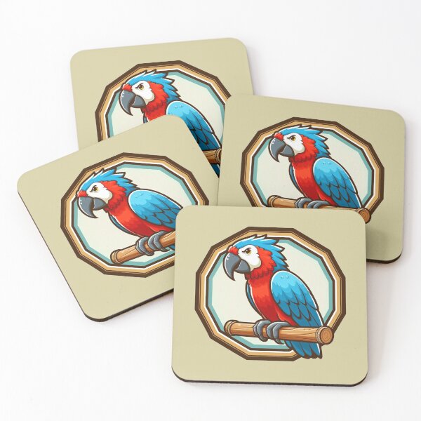 Item preview, Patriotic Parrot Macaw Endangered Blue Red White Bird designed and sold by CoffeeIsATrip.