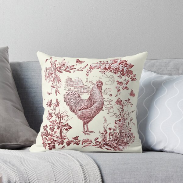 Item preview, Stylish Vintage Rustic Rooster Red Floral Country Toile  designed and sold by tanjica.