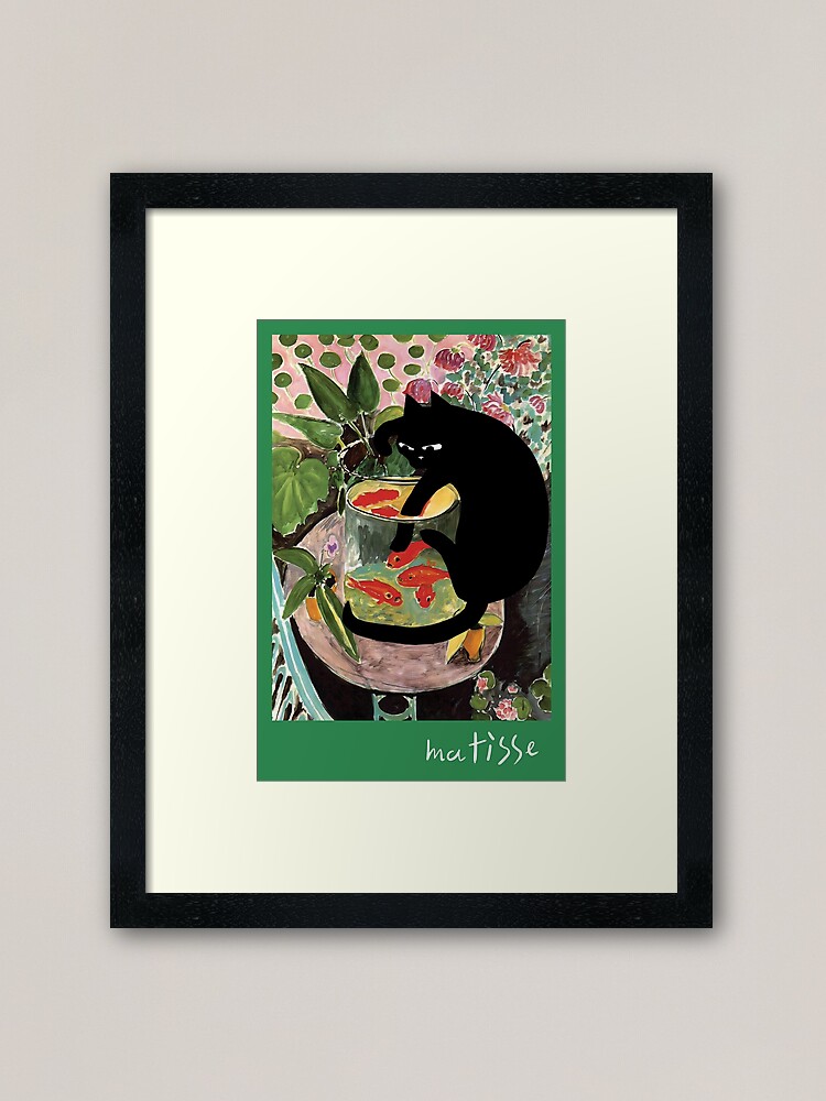 Thumbnail 2 of 7, Framed Art Print, matisse's goldfish and a cat designed and sold by mfarmand.