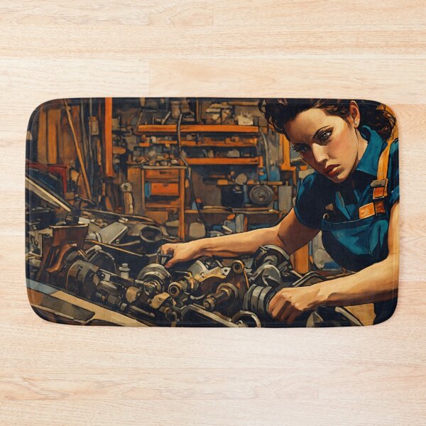 Item preview, The woman repairing an airplane with a nail file designed and sold by Working-Woman.