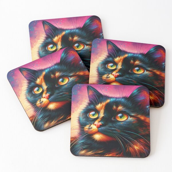 Item preview, art cat tortie cute Tortoiseshell kitty designed and sold by dimaxstore.