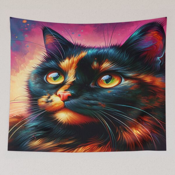 Item preview, art cat tortie cute Tortoiseshell kitty designed and sold by dimaxstore.
