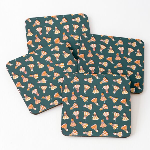 Item preview, Badminton Birdies – Peach Ombré on Teal designed and sold by Cat Coquillette.