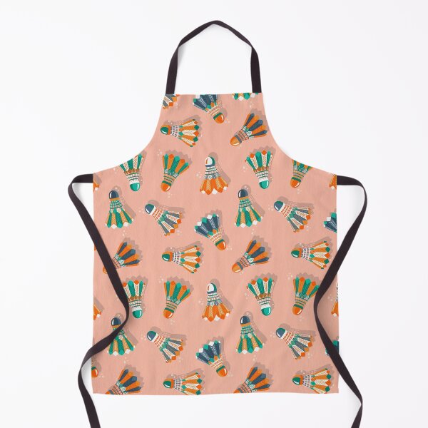 Item preview, Badminton Birdies – Peach Fuzz & Turquoise designed and sold by Cat Coquillette.
