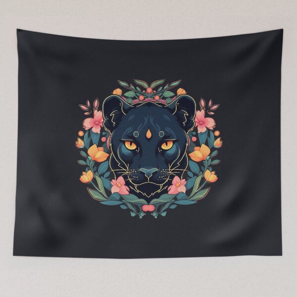 Item preview, Floral Black Panther designed and sold by CleverboyDsgns.