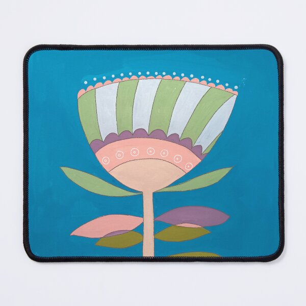 Item preview, Folk Art Flower Blue Background designed and sold by Shannon's Illustrations.