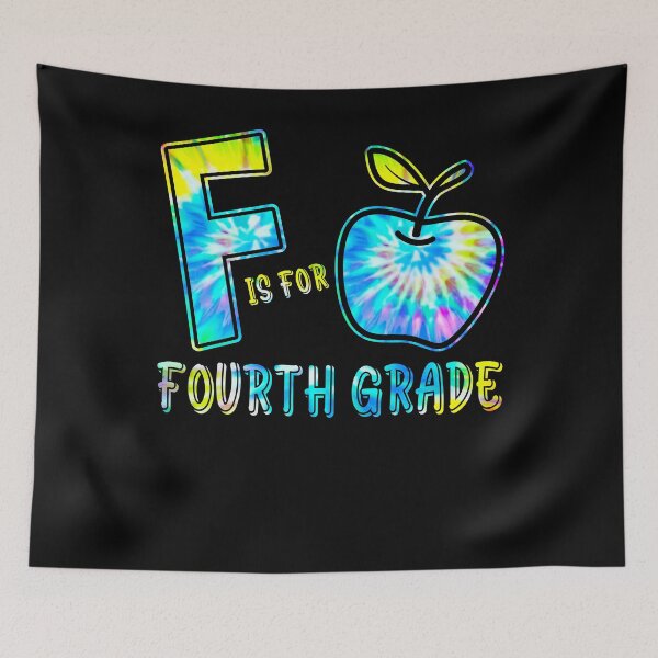 Item preview, F is For Fourth Grade Teacher Tie Dye Back to School Kinder designed and sold by MobyStickers.