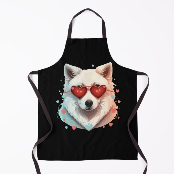 Item preview, Cute White Pomsky Dog wear sunglasses Lovers Red heart designed and sold by Empiredesigner3.
