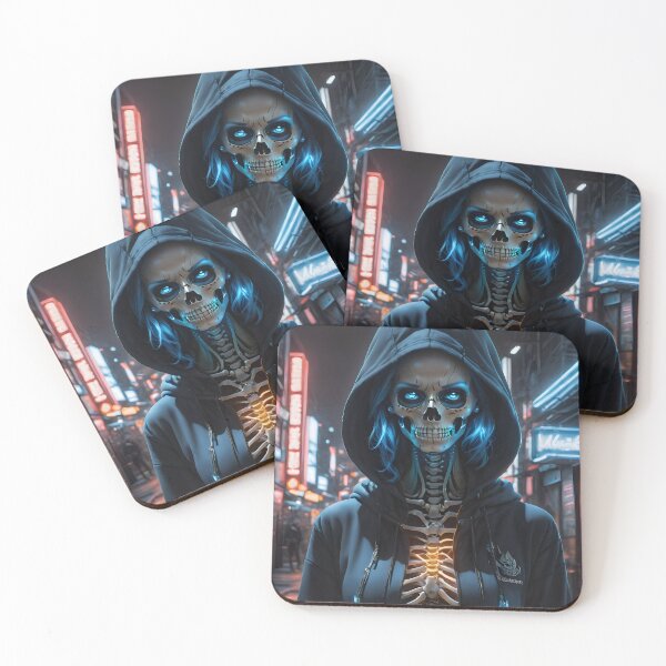 Item preview, Female Skeleton, Neon Blue designed and sold by Geek-Girl-Art.
