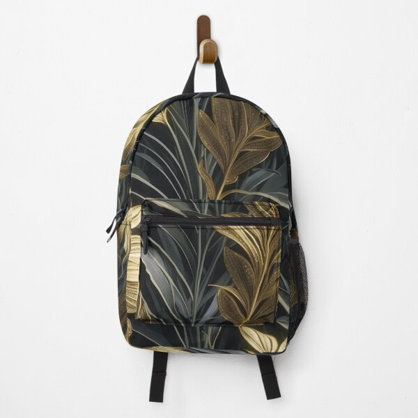 Item preview, Golden Leaves - Gold and Dark Gray Pattern #4 designed and sold by GoldenEraArt.