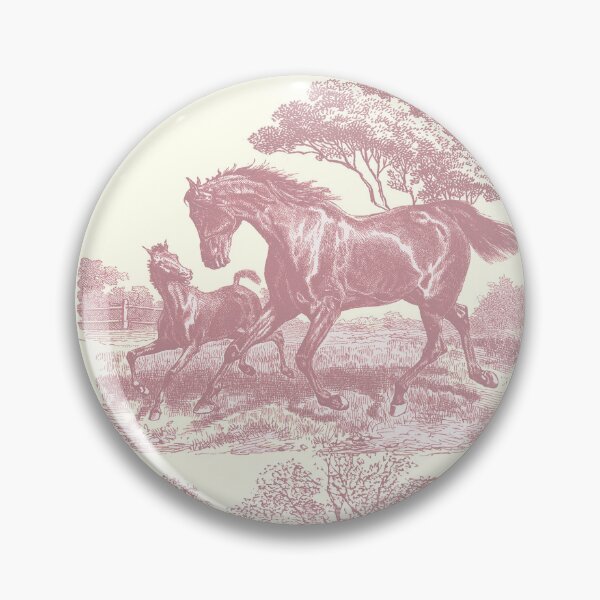 Item preview, Elegant Chic Soft Pink French Aesthetic Toile Horses designed and sold by tanjica.