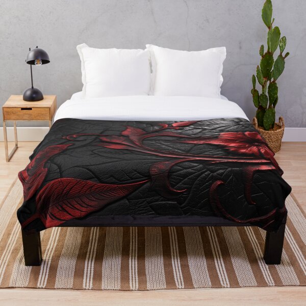 Item preview, Black leather texture, red flowers and leaves designed and sold by Fantasyplus.